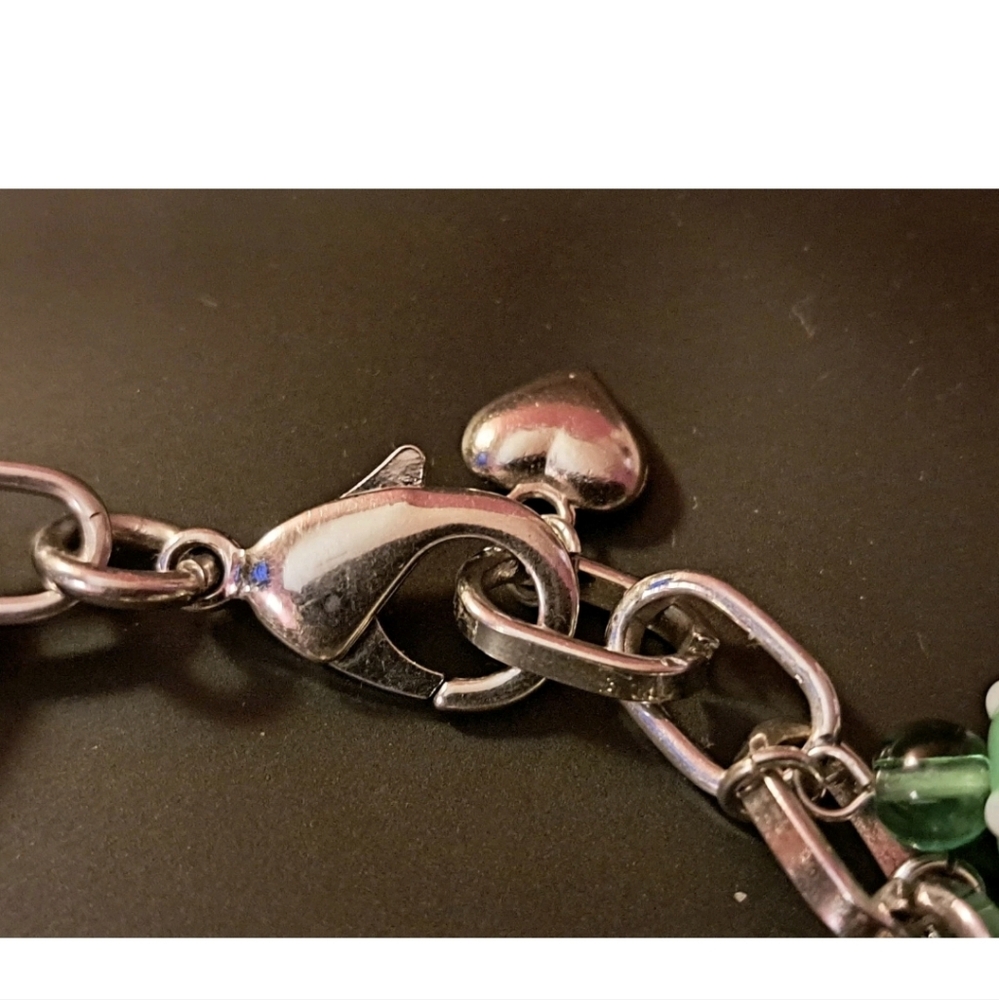 Blown Glass Charm Bracelet 8 1/2" - Picture 5 of 5